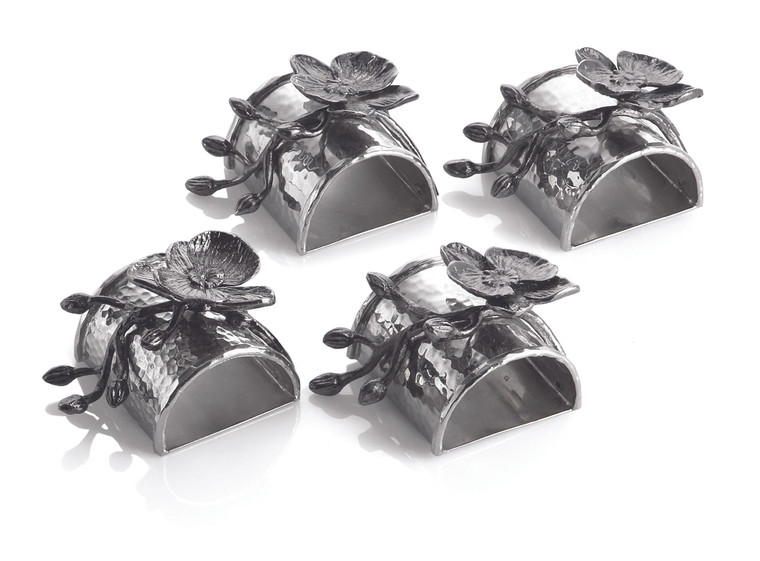 MICHAEL ARAM BLACK ORCHID NAPKIN RING SET