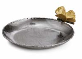 MICHAEL ARAM BUTTERFLY GINKGO ROUND DECORATIVE TRAY