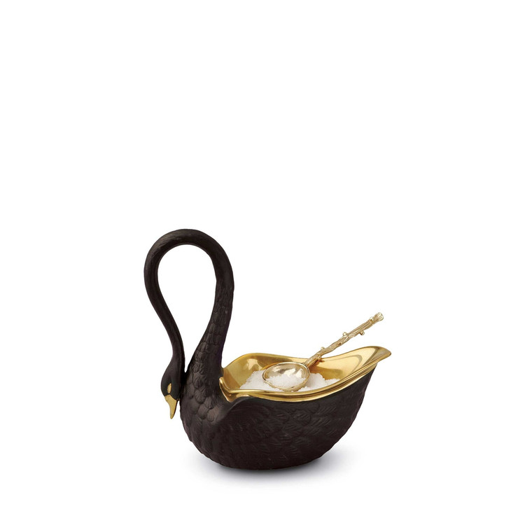 L'OBJET SWAN SALT CELLAR BLACK