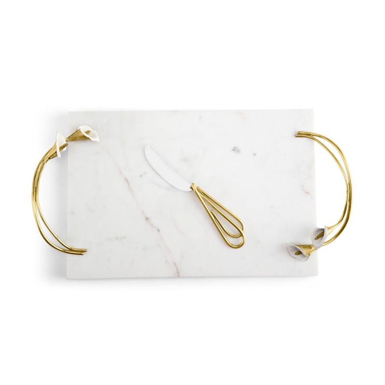 Calla Lily Cheese Board w/ Knife 