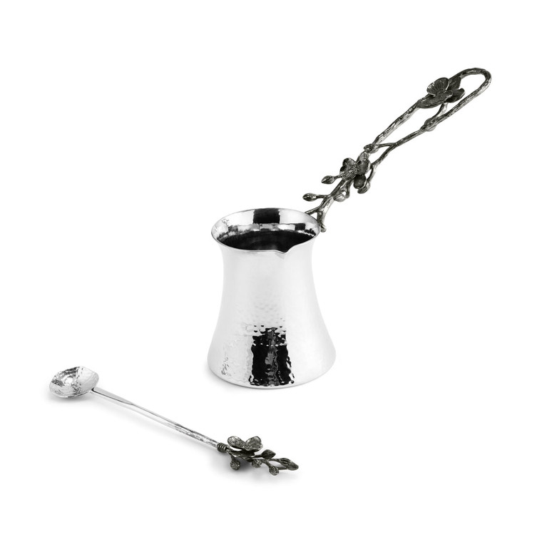 Black Orchid  Medium Coffee Pot w/ Spoon