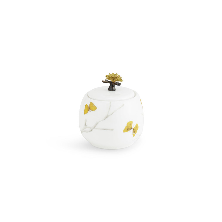 Butterfly Ginkgo Porcelain Tea Set - Sugar Pot