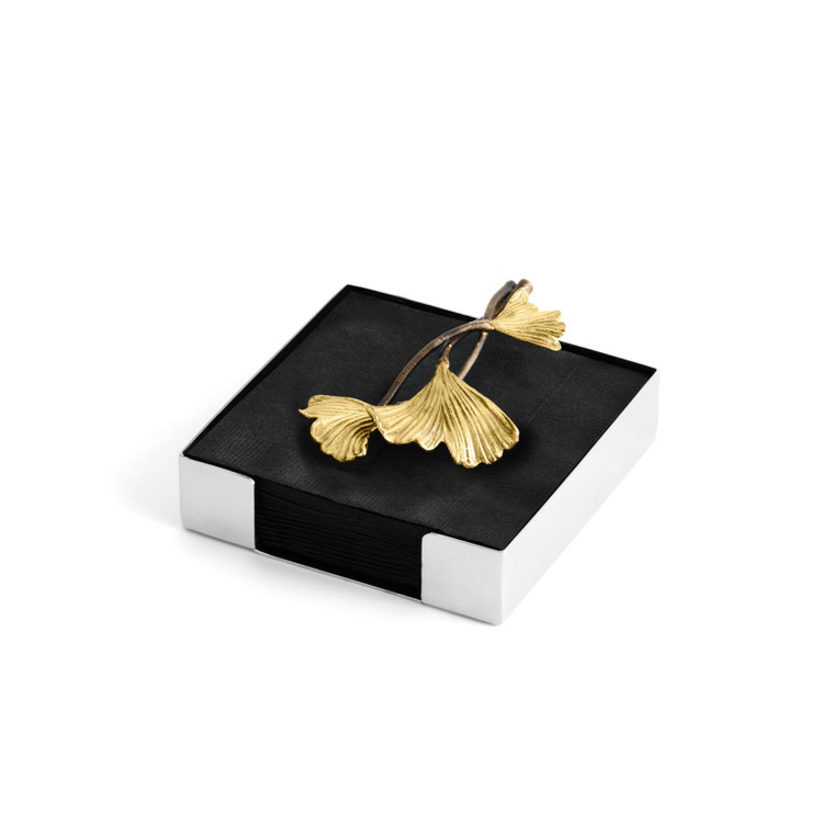 Golden Ginkgo Napkin Holder - Cocktail