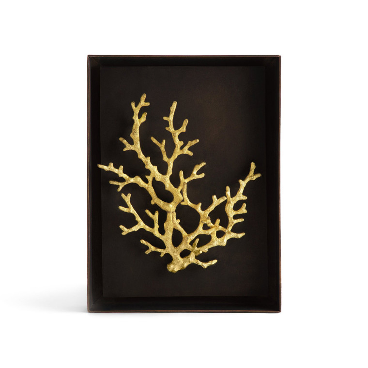 Ocean Coral Shadow Box - Gold