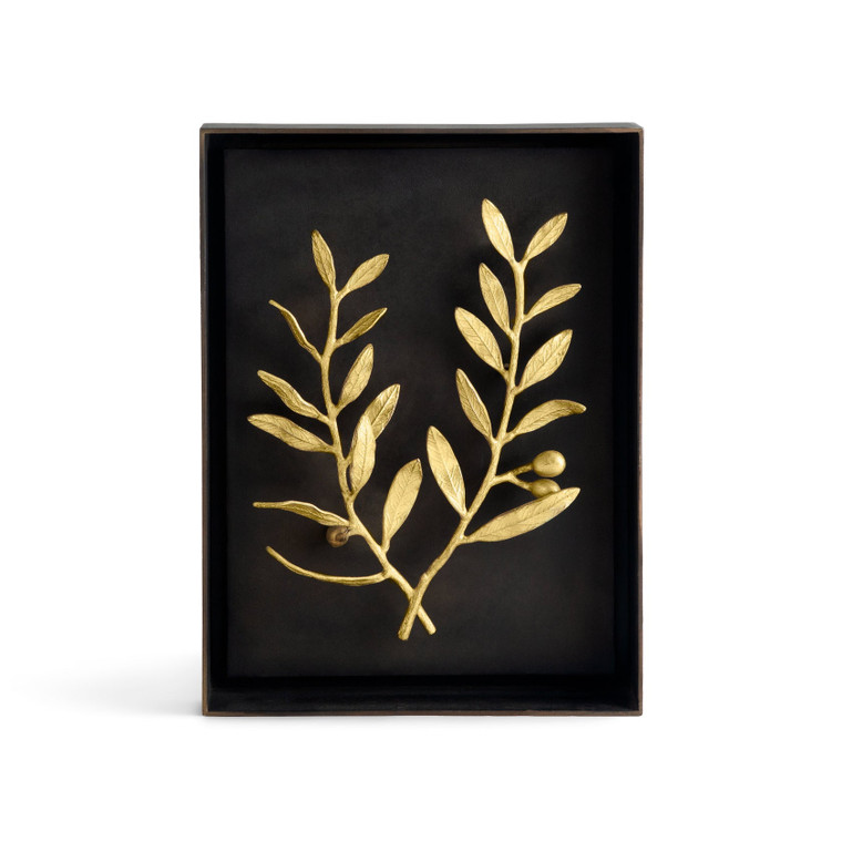 Olive Branch Shadow Box - Gold