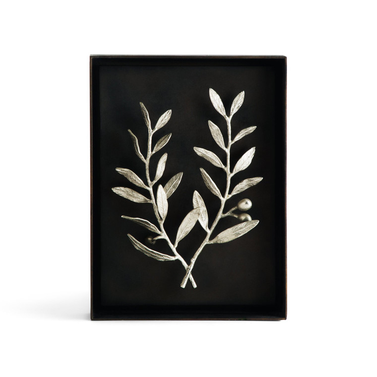 Olive Branch Shadow Box - Silver