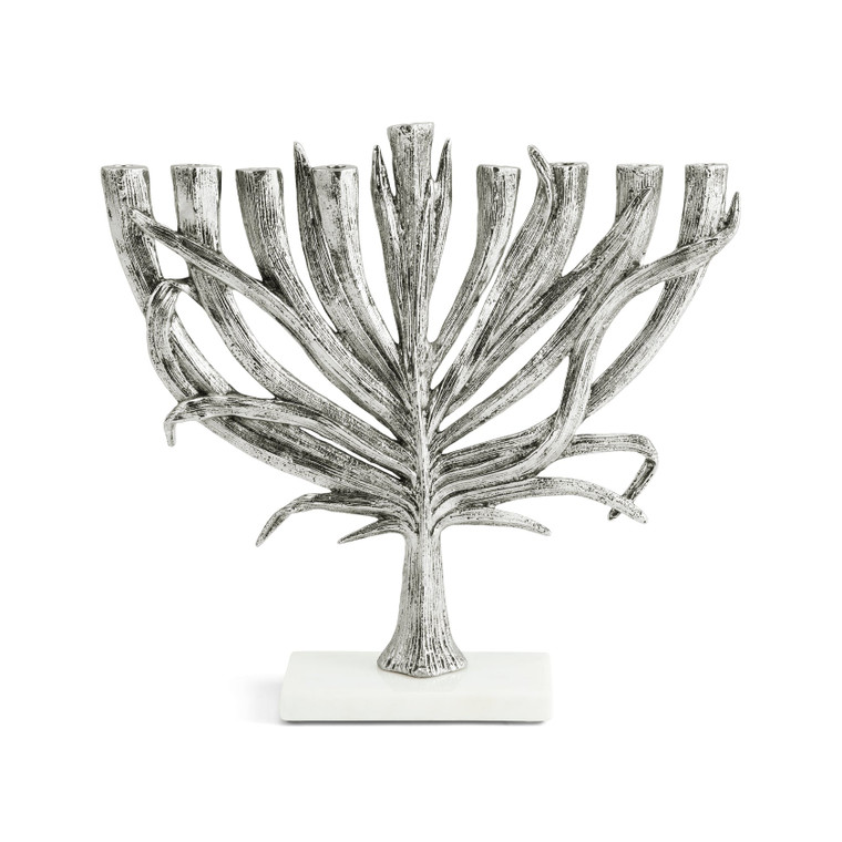 Palm Small Menorah - Nickel