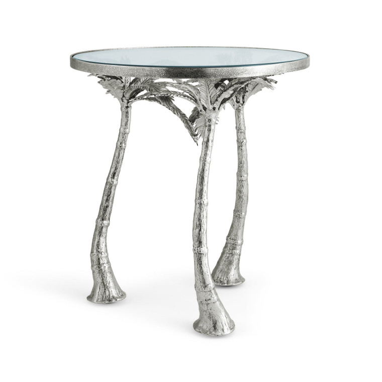 Palm Accent Table - Silver