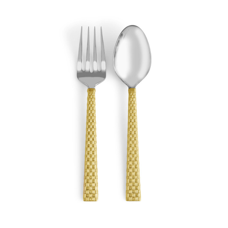 Palm Serving Set - Gold