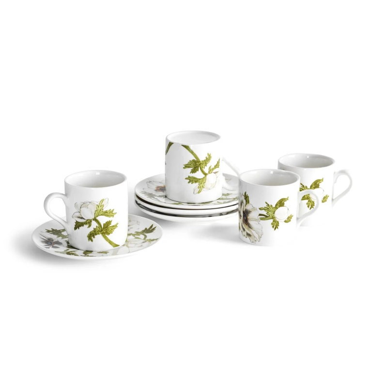 Anemone Painted Demitasse Set of 4