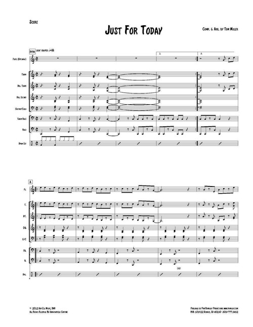Just For Today (For steel drum ensemble-PDF)