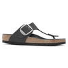 Birkenstock Gizeh Big Buckle Oiled Leather - Black Women's Sandals