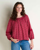 Women's Manzana Peasant Long Sleeve Shirt - Berry Print - 2027