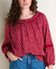 Women's Manzana Peasant Long Sleeve Shirt - Berry Print - 2027