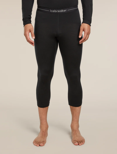 Icebreaker Men's Merino 200 Oasis 3/4 Thermal Leggings Black