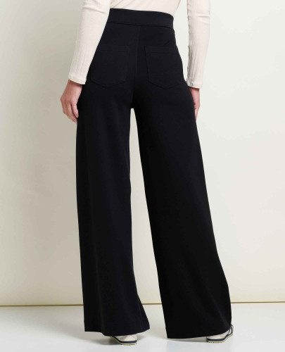 Toad & Co Women's Mason St. Ponte Wide Leg Pant- Black - 2027