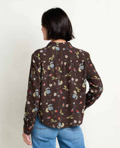 Toad & Co Women's Manzana Boxy Long Sleeve Shirt - Barnwood Print - 2027