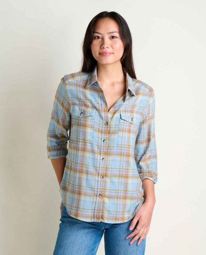 Toad & Co Women's Re-Form Flannel Shirt - Weathered Blue Pattern - 2027