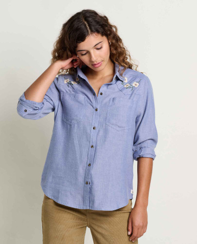 Toad & Co Women's Re-Form Flannel Western Shirt - Dew Embroidery - 2027