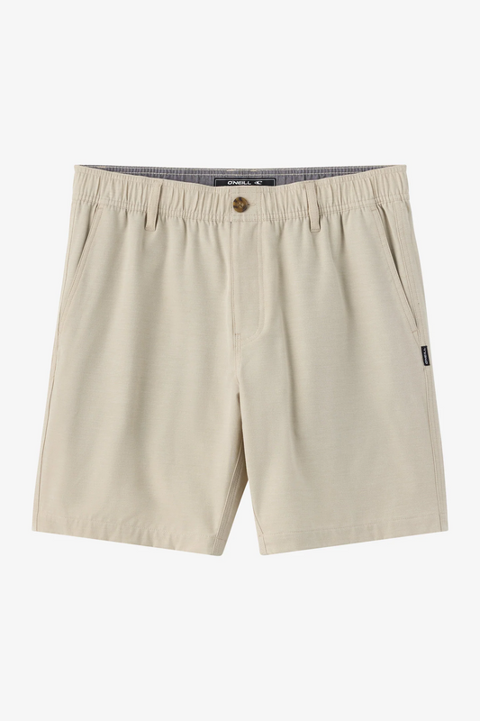 O'Neill Men's Reserve Light Check Elastic Waist 18" Hybrid Shorts