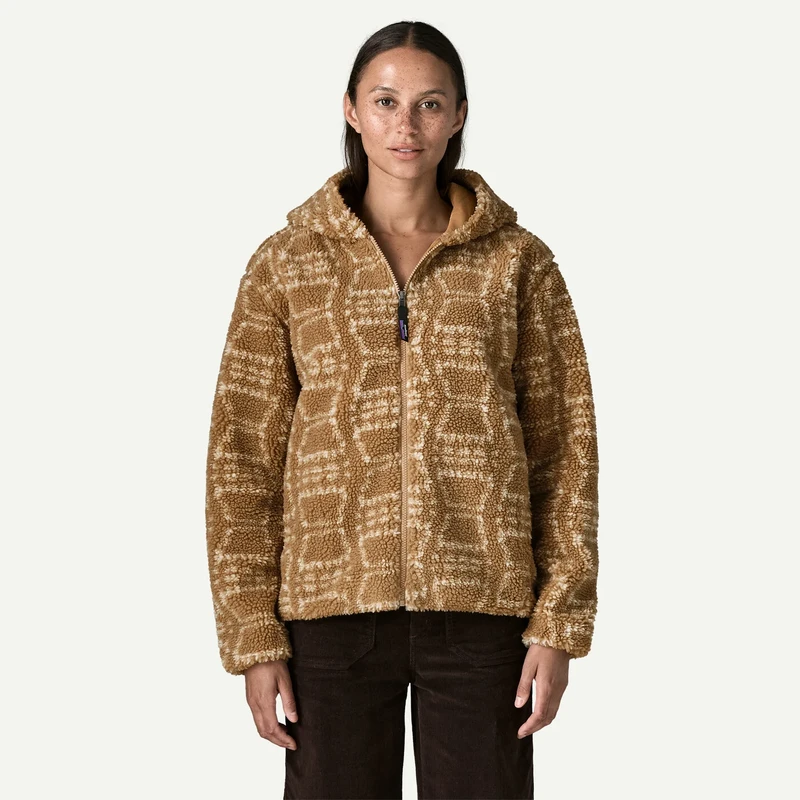 Patagonia Women's Lunar Dusk Fleece Hoody - Snowshoe Hare: Nest Brown