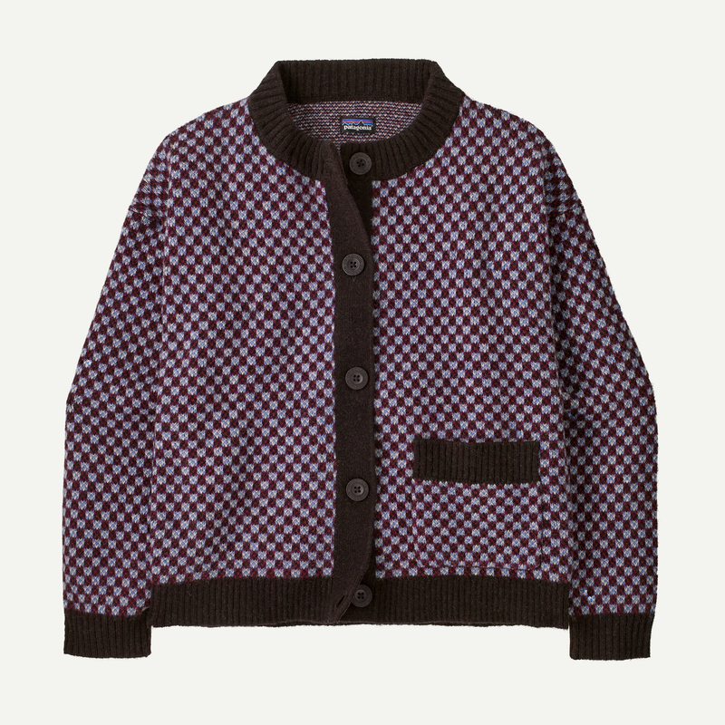Patagonia Women's Recycled Wool-Blend Sweater Jacket - Checkered: Diver Blue