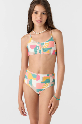 O'Neill Girl's Lisbon Geo Ruched Bralette Set