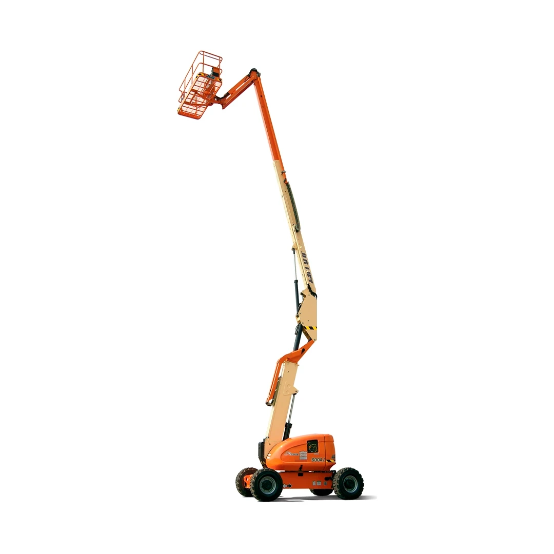 Plataforma elevadora JLG 600AJ desplegada en altura