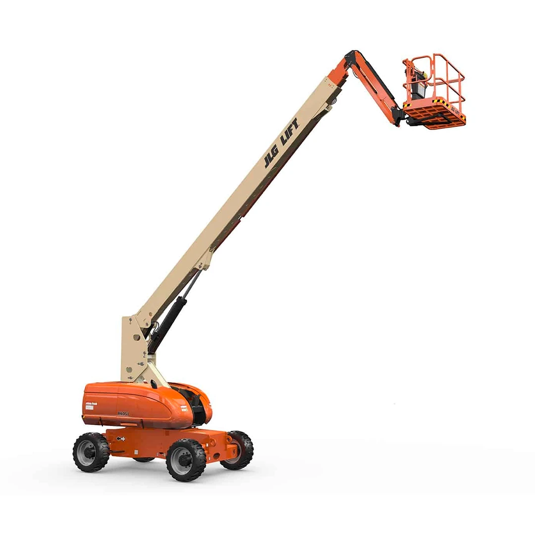 Plataforma telescópica JLG 860SJ diésel 4x4 extendida a 28 m de altura