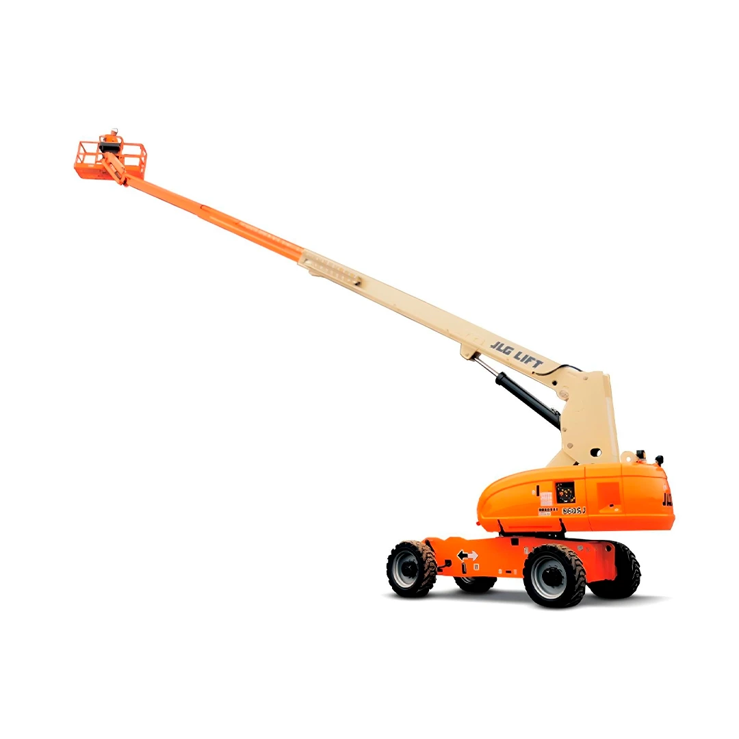 Plataforma elevadora telescópica JLG 860SJ con pluma en extensión horizontal