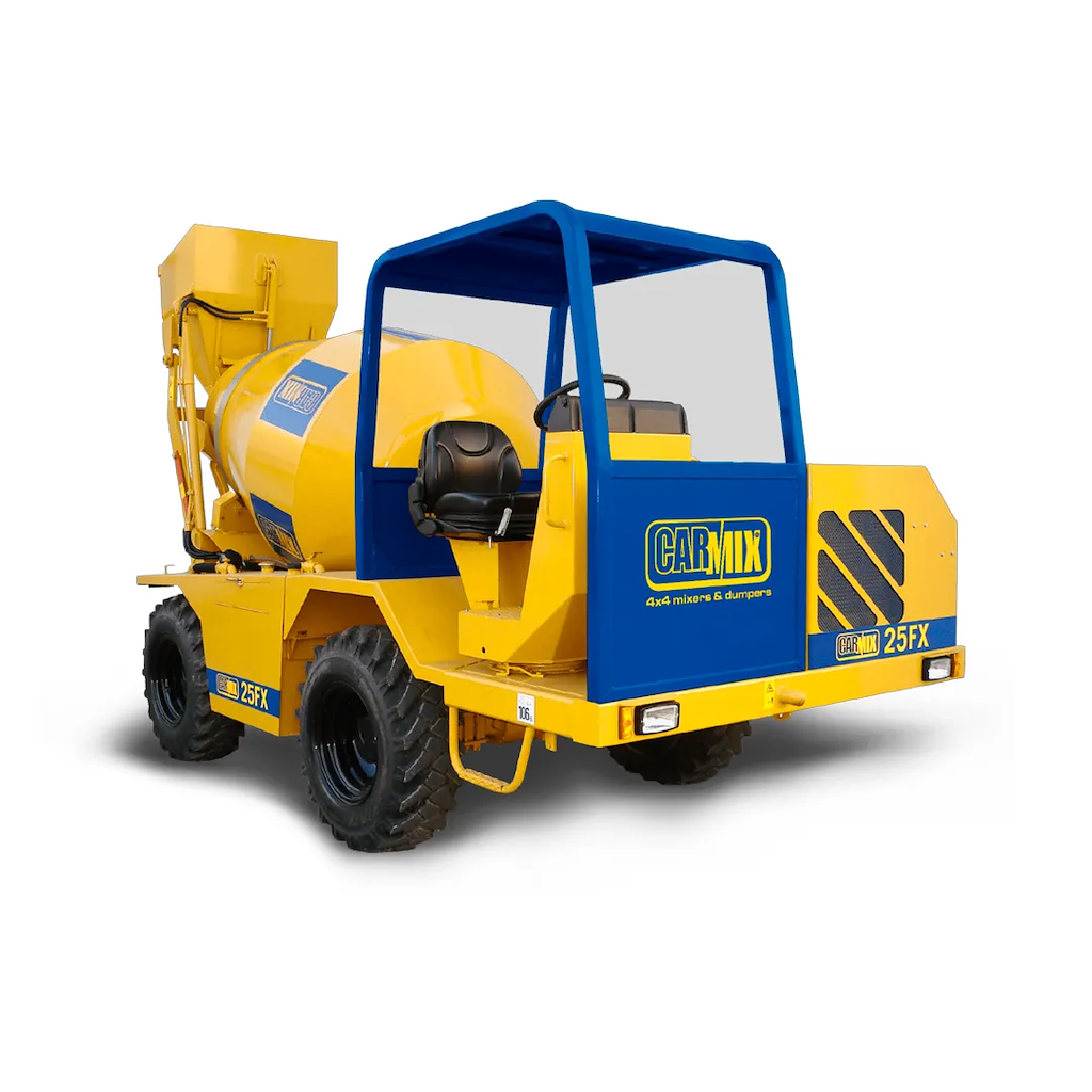 Autohormigonera Carmix 25FX con cabina frontal y tambor de mezcla de concreto