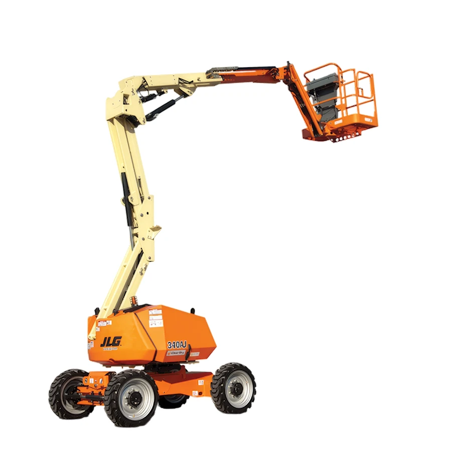 Plataforma articulada híbrida JLG H340AJ 4x4 con brazo extendido