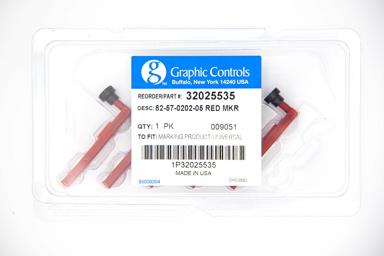 82-57-0202-05 ABB Recorder Pens, Red - 5/Package (Part# C1900-0121)