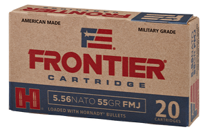 Frontier Cartridge FR260 Military Grade Centerfire Rifle 5.56x45mmNATO 62gr Full Metal Jacket 20 Per Box/25 Case Frontier Cartridge FR260 Military Grade Centerfire Rifle 5.56x45mmNATO 62gr Full Metal Jacket 20 Per Box/25 Case