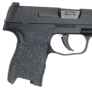 Talon Grips 001R Adhesive Grip Textured Black Rubber for Sig Compact P320, P250, M17, M18 with Medium Grip Module Talon Grips 001R Adhesive Grip Textured Black Rubber for Sig Compact P320, P250, M17, M18 with Medium Grip Module
