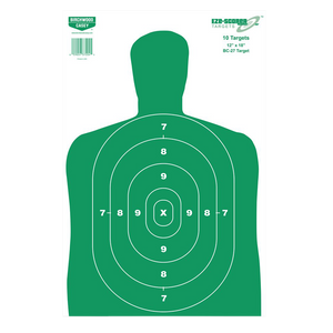 Birchwood Casey 37204 EZE-Scorer BC-27 Silhouette Paper Hanging Universal 12" x 18" Green/White 10 Pk. Birchwood Casey 37204 EZE-Scorer BC-27 Silhouette Paper Hanging Universal 12" x 18" Green/White 10 Pk.
