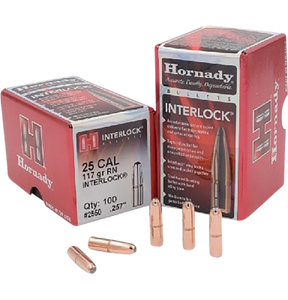 Hornady 2550 InterLock 25 Cal .257 117 gr Round Nose 100 Per Box/ 25 Case Hornady 2550 InterLock 25 Cal .257 117 gr Round Nose 100 Per Box/ 25 Case
