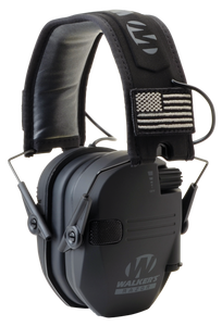 Walker's GWPRSEMPAT Razor Patriot Slim Electronic Muff 23 dB Over the Head Black w/Flag Patch Polymer Walker's GWPRSEMPAT Razor Patriot Slim Electronic Muff 23 dB Over the Head Black w/Flag Patch Polymer