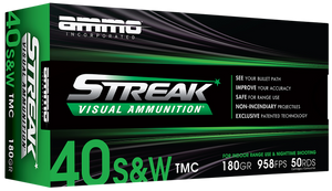 Ammo Inc 40180TMCSTRKGRN50 Streak Visual (GREEN) 40S&W 180gr Total Metal Case 50 Per Box/20 Case Ammo Inc 40180TMCSTRKGRN50 Streak Visual (GREEN) 40S&W 180gr Total Metal Case 50 Per Box/20 Case