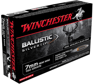 Winchester Ammo SBST7 Ballistic Silvertip 7mmRemMag 150gr Rapid Controlled Expansion Polymer Tip 20 Per Box/10 Case Winchester Ammo SBST7 Ballistic Silvertip 7mmRemMag 150gr Rapid Controlled Expansion Polymer Tip 20 Per Box/10 Case