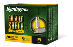 Remington Ammunition 27606 Golden Saber Defense 38Special+P 125gr Brass Jacketed Hollow Point 20 Per Box/25 Case Remington Ammunition 27606 Golden Saber Defense 38Special+P 125gr Brass Jacketed Hollow Point 20 Per Box/25 Case