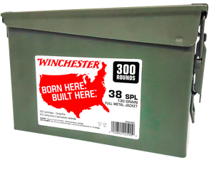 Winchester Ammo WW38C USA Ammo Can 38Special 130gr Full Metal Jacket 300 Per Box/2 Case Winchester Ammo WW38C USA Ammo Can 38Special 130gr Full Metal Jacket 300 Per Box/2 Case