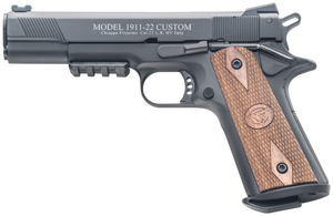 Chiappa Firearms 401101 1911-22 Custom 22 LR 10+1 5" Blued Serrated Steel Slide w/Picatinny Rail & Beavertail Frame, Stippled Walnut Grip Chiappa Firearms 401101 1911-22 Custom 22 LR 10+1 5" Blued Serrated Steel Slide w/Picatinny Rail & Beavertail Frame, Stippled Walnut Grip