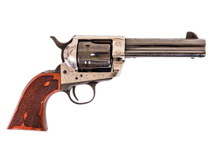 Cimarron PP400LSFW Frontier 357 Mag 6 Shot 4.75" Blued Barrel, Blued Cylinder, Old Silver Engraved Frame, Checkered Walnut Grip Cimarron PP400LSFW Frontier 357 Mag 6 Shot 4.75" Blued Barrel, Blued Cylinder, Old Silver Engraved Frame, Checkered Walnut Grip