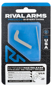 Rival Arms RA72G001D Magazine Release Compatible w/Glock Gen3 (Except 21SF) Extended, Silver Aluminum Rival Arms RA72G001D Magazine Release Compatible w/Glock Gen3 (Except 21SF) Extended, Silver Aluminum