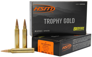 HSM 300WM210VLD Trophy Gold Extended Range 300 Win Mag 210 gr Berger Hunting VLD Match 20 Per Box/ 20 Case HSM 300WM210VLD Trophy Gold Extended Range 300 Win Mag 210 gr Berger Hunting VLD Match 20 Per Box/ 20 Case