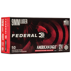 FED AMERICAN EAGLE 9MM 124GR TMJ 50/20 FED AMERICAN EAGLE 9MM 124GR TMJ 50/20