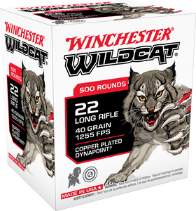 Winchester Ammo WW22LRB Wildcat 22LR 40gr Copper Plated DynaPoint 500 Per Box/10 Case *Bulk Winchester Ammo WW22LRB Wildcat 22LR 40gr Copper Plated DynaPoint 500 Per Box/10 Case *Bulk