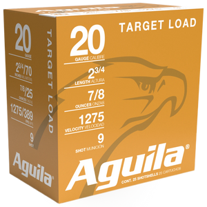 Aguila 1CHB2039 Target Load Competition 20Gauge 2.75" 7/8oz 9Shot 25 Per Box/10 Case Aguila 1CHB2039 Target Load Competition 20Gauge 2.75" 7/8oz 9Shot 25 Per Box/10 Case