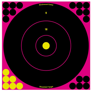 Birchwood Casey 34027 Shoot-N-C Reactive Target Self-Adhesive Paper Black/Pink 12" Bullseye 5 Pack Birchwood Casey 34027 Shoot-N-C Reactive Target Self-Adhesive Paper Black/Pink 12" Bullseye 5 Pack